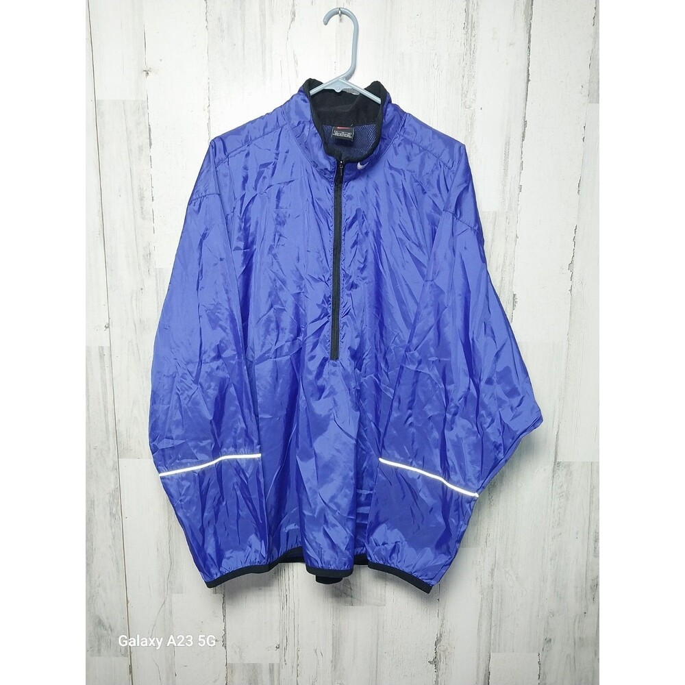 Nike Mens XL Blue Pullover Windbreaker Jacket 1/2 Zip Y2K